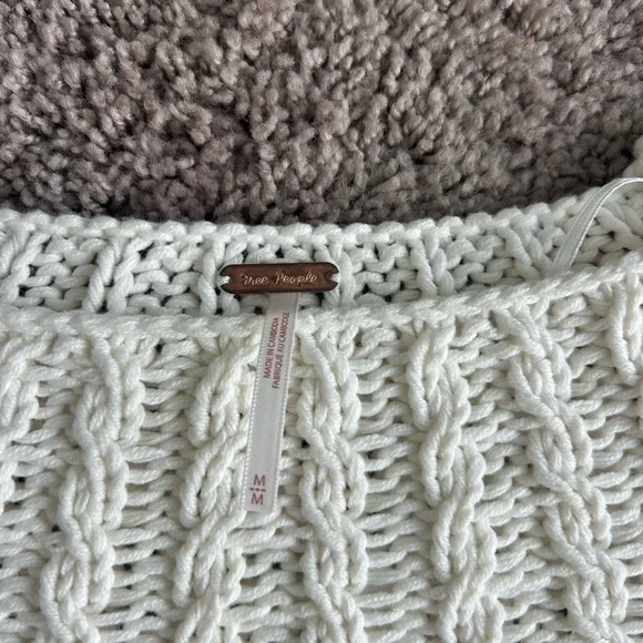 Free People Ivory Cable Knit Sweater - Picture 3 of 4
